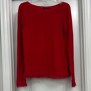 Ann Taylor Vibrant Red Long Sleeve Top